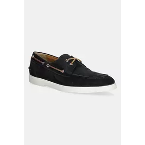 Baldinini mocasini din piele intoarsa barbati, culoarea bleumarin, U5E111P1CROS imagine