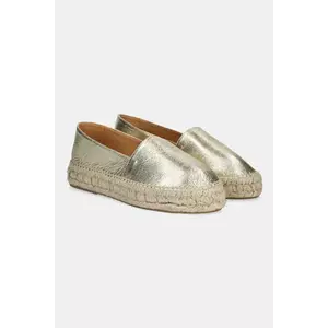 Answear Lab espadrile de piele culoarea auriu, cu platforma imagine