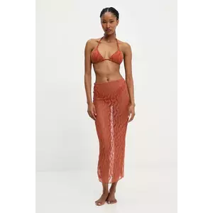 Answear Lab costum de baie din două piese și fustă culoarea portocaliu, cupa usor rigidizata imagine
