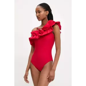 Answear Lab costum de baie dintr-o bucată culoarea rosu, cupa usor rigidizata imagine