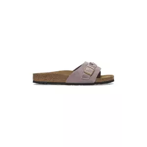 Birkenstock papuci din piele Oita Braided femei, culoarea violet, 1029123 imagine
