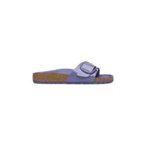 Birkenstock slapi de piele Madrid Big Buckle femei, culoarea violet, 1029427 imagine