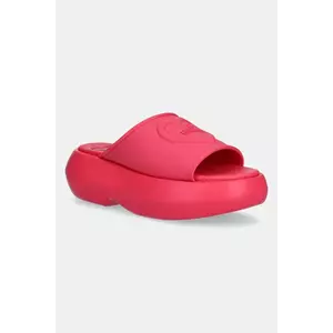 Love Moschino papuci femei, culoarea roz, cu platforma, JA28207I0MI40604 imagine