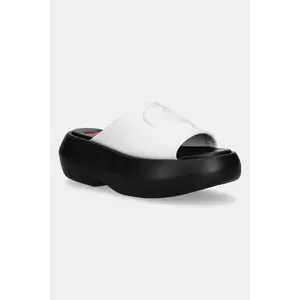 Love Moschino papuci femei, culoarea alb, cu platforma, JA28207I0MI40100 imagine