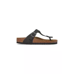 Birkenstock șlapi din nubuc Gizeh SFB femei, culoarea negru, cu toc plat, 1019023 imagine