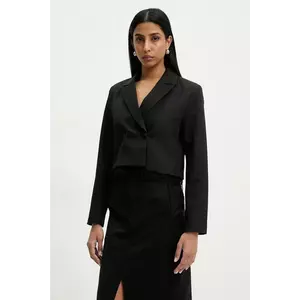 Answear Lab sacou culoarea negru, cu doua randuri de nasturi, neted imagine