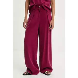 Answear Lab pantaloni culoarea bordo, lat, high waist imagine