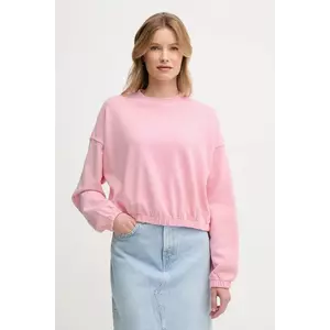 United Colors of Benetton hanorac de bumbac culoarea roz, uni, 39BLD109O imagine