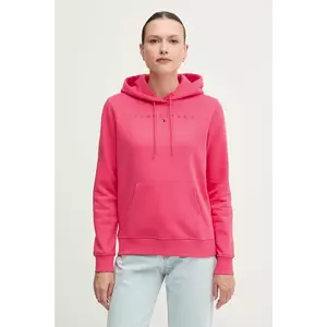 Tommy Jeans bluză culoarea roz, cu glugă, cu imprimeu, DW0DW20304 imagine