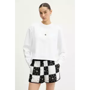 Karl Lagerfeld Jeans hanorac de bumbac culoarea alb, cu imprimeu, A2W20018 imagine