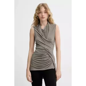 Rick Owens Lilies bluză culoarea maro, uni, LI01E4107CVI imagine