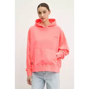 Superdry hanorac de bumbac culoarea portocaliu, cu glugă, uni, W2012281A-9SD imagine