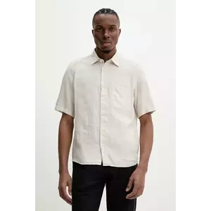Marc O'Polo cămașă de in culoarea bej, cu guler clasic, regular, 523742841002 imagine