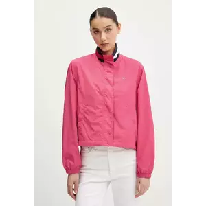 Tommy Jeans geacă culoarea roz, de tranzitie, oversize, DW0DW20439 imagine