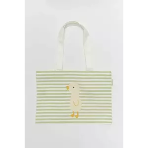 SunnyLife geantă de plajă Duck Sage Stripe culoarea verde imagine