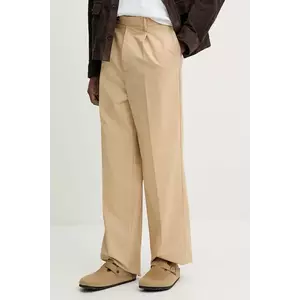 Bally pantaloni culoarea bej, drept, MTR036 imagine