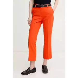 Sisley pantaloni culoarea portocaliu, drept, high waist, 4KVXLE02X imagine