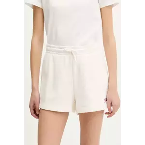 Tommy Jeans pantaloni scurți din bumbac culoarea bej, uni, high waist, DW0DW20353 imagine