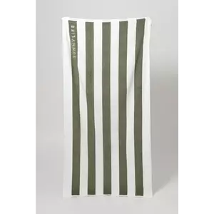 SunnyLife prosop de plajă The Vacay Olive Stripe culoarea verde imagine