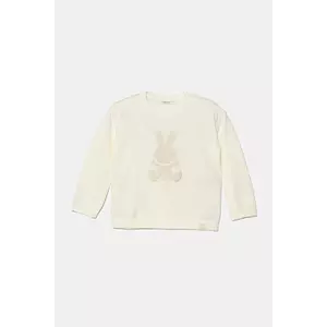 United Colors of Benetton pulover din bumbac pentru bebeluși culoarea bej, light, 10C1B101B imagine