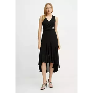 Morgan rochie REEL culoarea negru, midi, evazati, REEL imagine