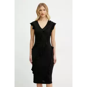 Karl Lagerfeld rochie culoarea negru, mini, mulata, A2W13037 imagine