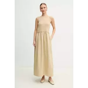 MAX&Co. rochie din in culoarea bej, maxi, drept, 2516621034200 imagine