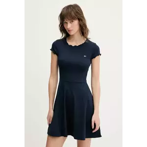 Tommy Jeans rochie culoarea bleumarin, maxi, evazati, DW0DW20614 imagine