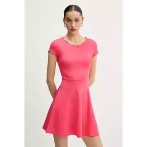 Tommy Jeans rochie culoarea roz, maxi, evazati, DW0DW20614 imagine