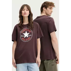 Converse tricou din bumbac culoarea maro, cu imprimeu, 10025459-A32 imagine