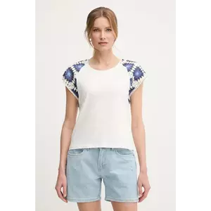 Pepe Jeans tricou din bumbac VERENICE culoarea alb, PL506044 imagine