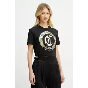 Just Cavalli tricou din bumbac culoarea negru, 78PAHT01 CJ500 imagine