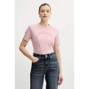 Just Cavalli tricou din bumbac culoarea roz, 78PAHT01 CJ500 imagine