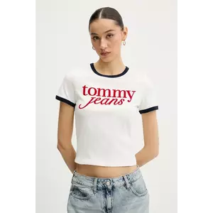 Tommy Jeans tricou din bumbac culoarea alb, DW0DW20631 imagine
