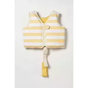 SunnyLife vestă de înot pentru copii Sammy the Seagull Mustard Stripe 2-3 years culoarea galben imagine