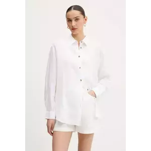 Superdry cămașă de in culoarea bej, cu guler clasic, regular, W4010463A-01C imagine
