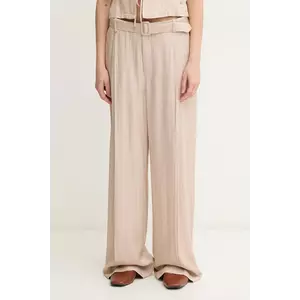 Mos Mosh pantaloni culoarea bej, drept, high waist, 169600 imagine