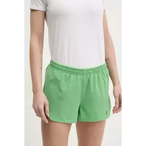 Peak Performance pantaloni scurți sport Trail Light culoarea verde, uni, high waist, G80231 imagine