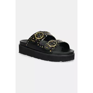 Pepe Jeans papuci POLA BUCKLE culoarea negru, cu platforma, PLS90679 imagine