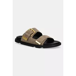 Marc O'Polo papuci din piele ADRIANA 1B culoarea bej, 50318741102300 imagine