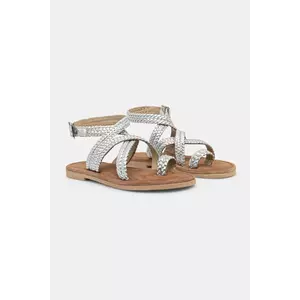 Answear Lab sandale de piele femei, culoarea argintiu imagine