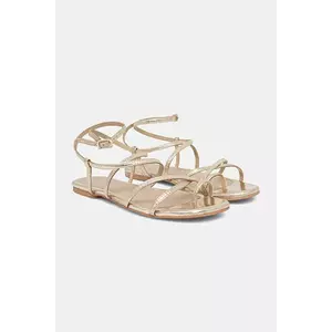Answear Lab sandale de piele femei, culoarea auriu imagine