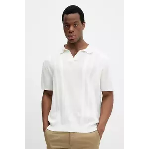 Lindbergh polo de bumbac culoarea bej, uni, 30-804125 imagine