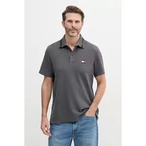 Tommy Jeans polo de bumbac culoarea gri, uni, DM0DM20917 imagine
