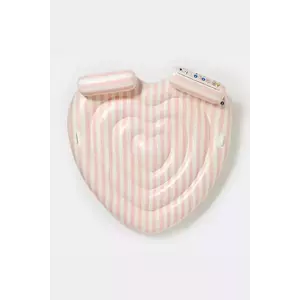 SunnyLife saltea pneumatică pentru înot Stole My Heart Pink Stripe culoarea roz imagine