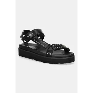 Pepe Jeans sandale POLA METAL culoarea negru, cu platforma, PLS90678 imagine