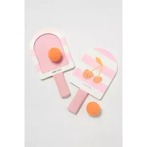 SunnyLife set de palete și mingi de plajă Cotton Candy Cherry 4-pack culoarea roz imagine