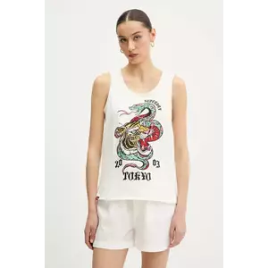 Superdry top din bumbac culoarea bej, W6012044A-E8V imagine