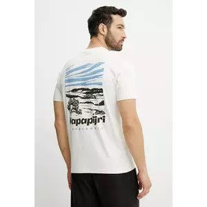 Napapijri tricou din bumbac S-Vignoni culoarea bej, cu imprimeu, NP0A4ILXN1A1 imagine