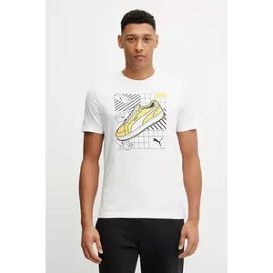 Puma tricou din bumbac GRAPHICS Sneaker culoarea alb, cu imprimeu, 684830 imagine